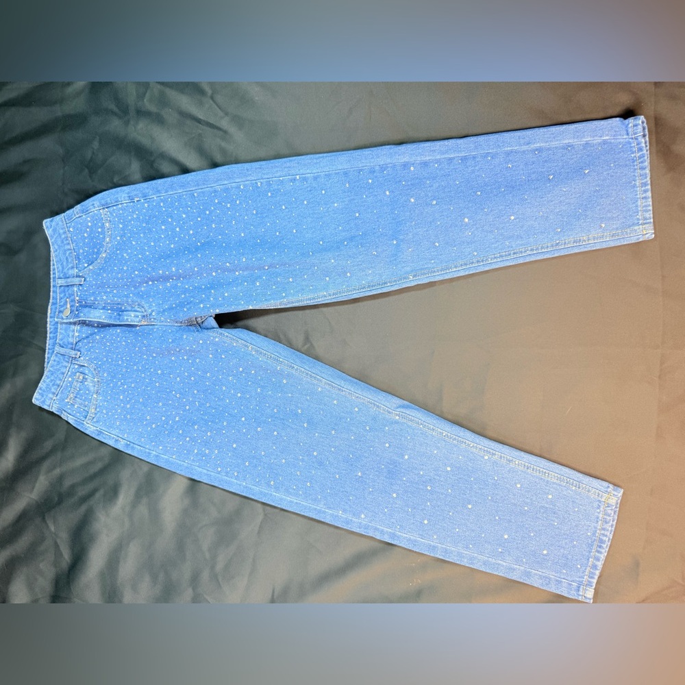 Blue Jeans with White Polka Dots
